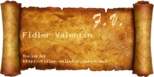 Fidler Valentin névjegykártya